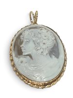 Pendant Mandile 1922 Woman Cammei  in Silver Conchiglia 2MCICM245
